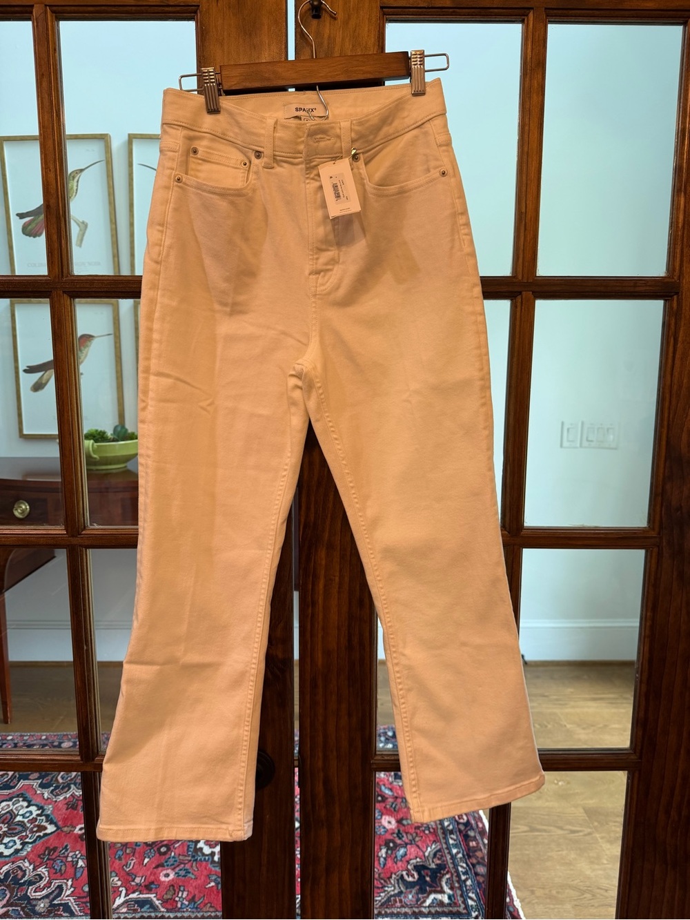 SPANX Straight Leg Jeans in Light Cream